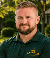 Aaron, owner of Elysium Lawn Care